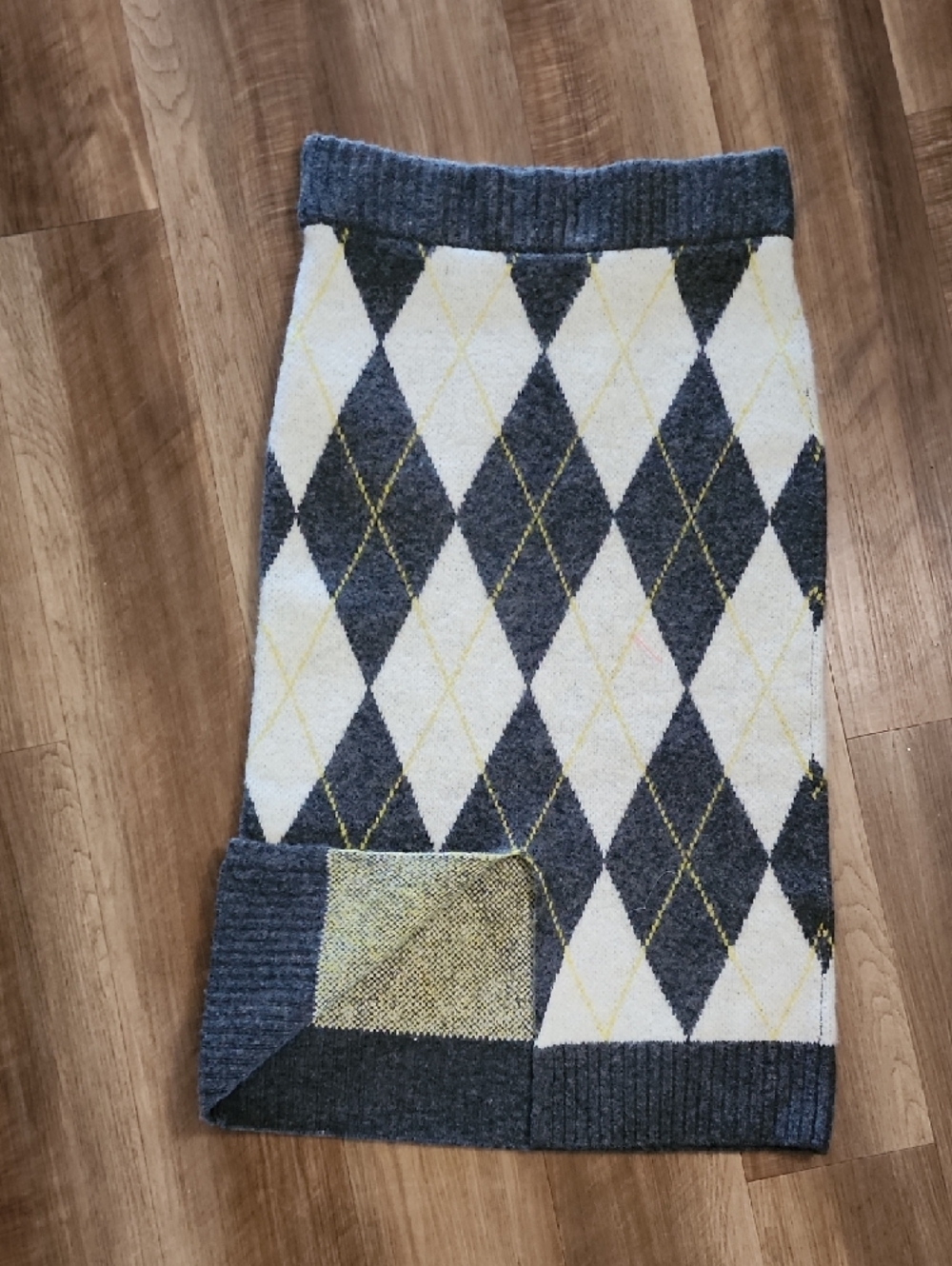 Pringle of Scotland x H&M Argyle Knit Pencil Skirt Preppy Midi Stretch - Picture 5 of 9